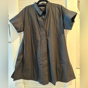 Black button down T shirt dress